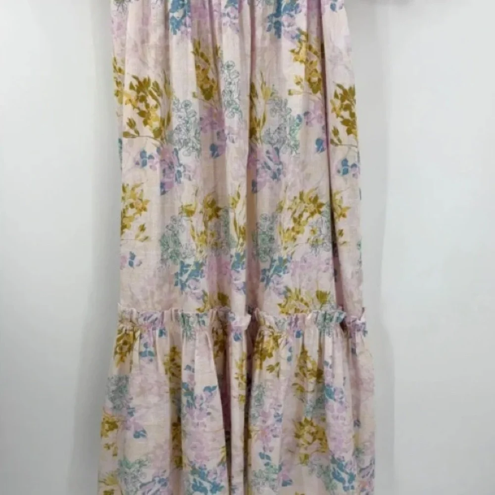 B44 Hunter Bell Palmer Maxi Dress Floral Puff Sleeve Flowy Garden Party - Picture 6 of 12
